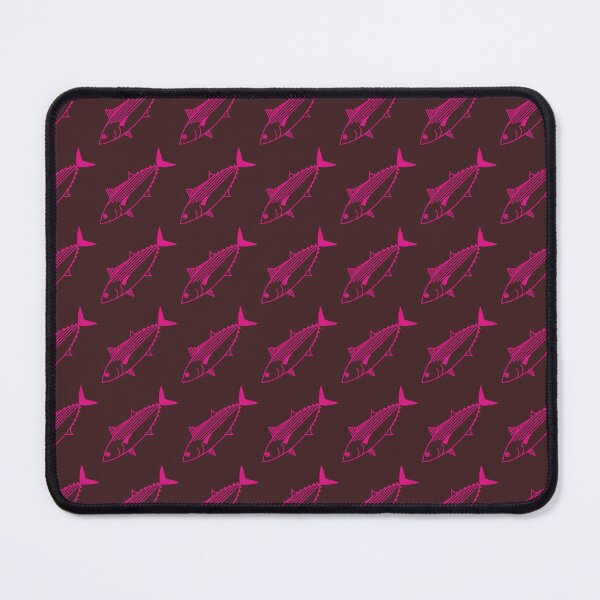 Item preview, Cute Bonito Fish in Hot Pink on Maroon Brown designed and sold by fruttidimare.