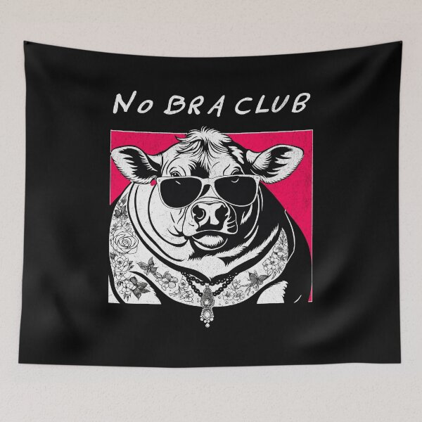 Item preview, No Bra Club - Retro Cow designed and sold by Hugo Bloke.