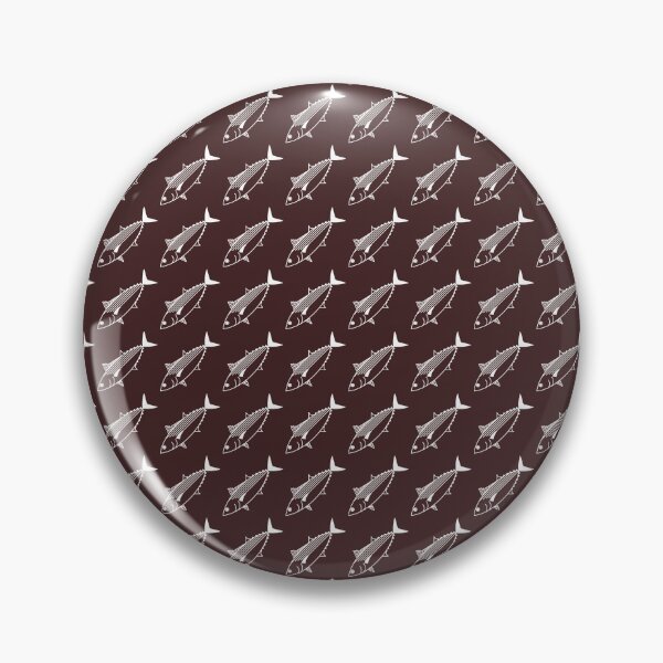 Item preview, Cute Bonito Fish in White on Maroon Brown designed and sold by fruttidimare.