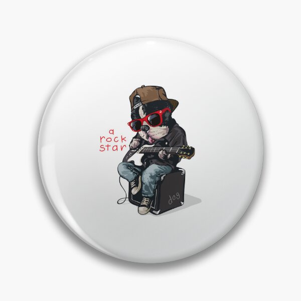 Item preview, Cartoon dog playing guitar, dog holding electric guitar, funny carton dog guitar designed and sold by GreyStanzione1.