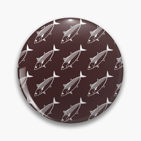 Item preview, Cute Bonito Fish in White on Maroon Brown designed and sold by fruttidimare.