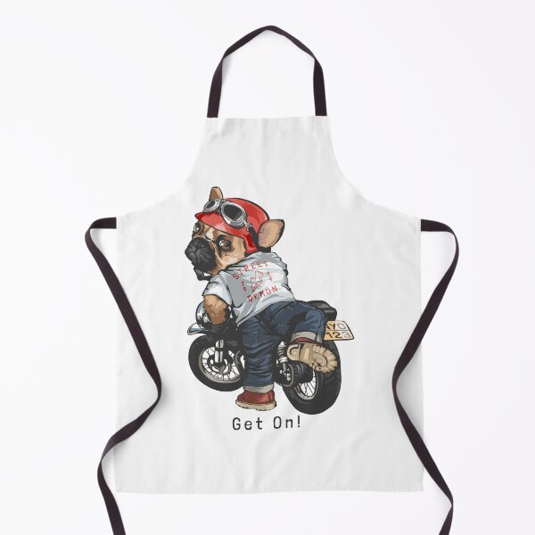 Item preview, get on dog on motorbike, dog getting motorbike, cute cartoon dog motorbike designed and sold by GreyStanzione1.