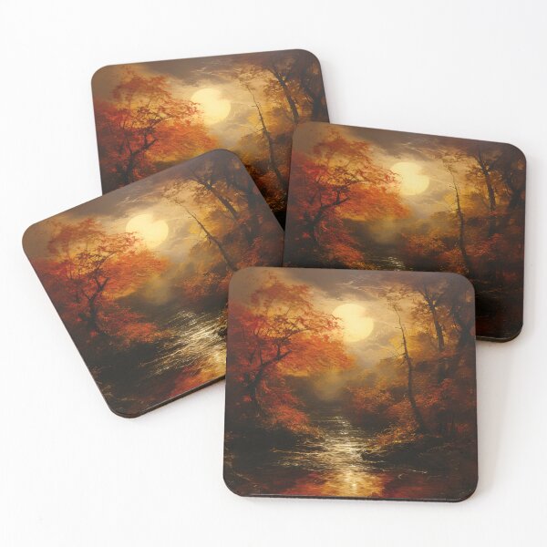 Item preview, Sunrise, or sunset, in a forest drawn by an impressionist designed and sold by PetroliniVideo.