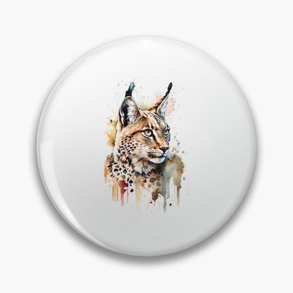 Item preview, watercolor lynx portrait, cool lynx portrait, colorful lynx portrait designed and sold by GreyStanzione1.
