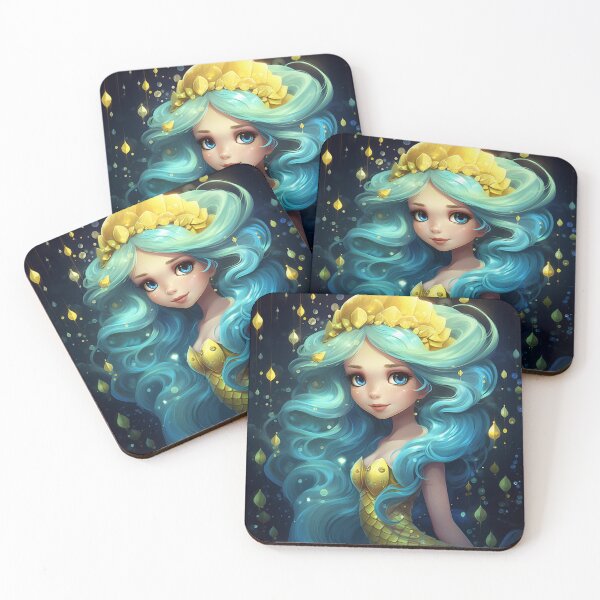 Item preview, A cartoon beautiful mermaid girl  designed and sold by aiphotosart.
