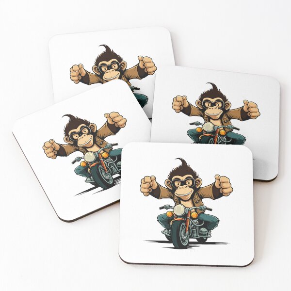Item preview, Monkey riding motorcycle, monkey motorcycle thumbs up, cute monkey riding designed and sold by GreyStanzione1.