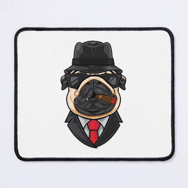 Item preview, Pug head cartoon mafia, cartoon pub mafia, mafia dog cartoon  designed and sold by GreyStanzione1.