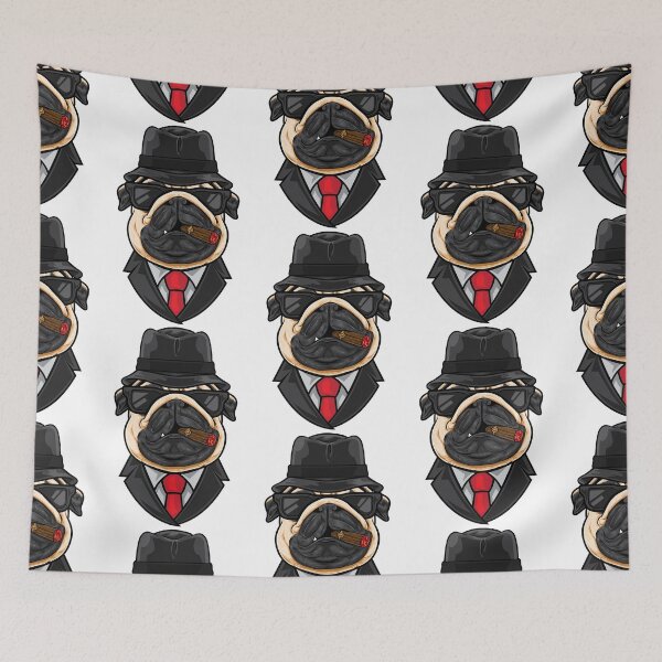 Item preview, Pug head cartoon mafia, cartoon pub mafia, mafia dog cartoon  designed and sold by GreyStanzione1.