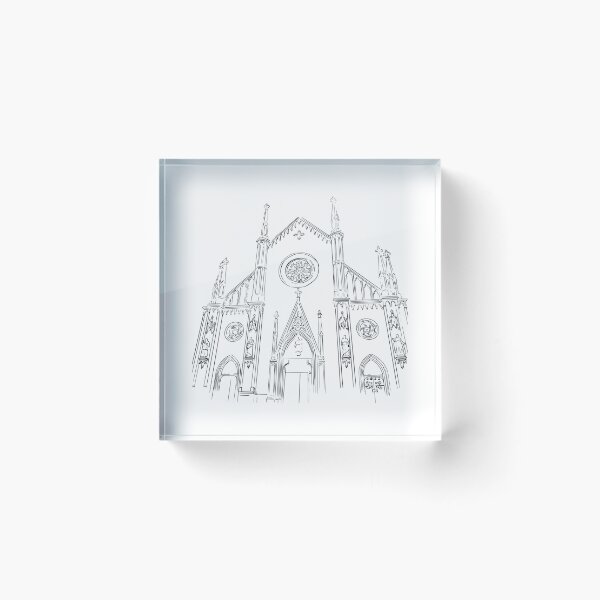 Item preview, Black and white sketch of gothic cathedral in italy designed and sold by JAG2B.