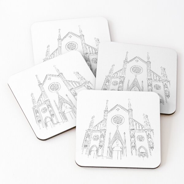 Item preview, Black and white sketch of gothic cathedral in italy designed and sold by JAG2B.