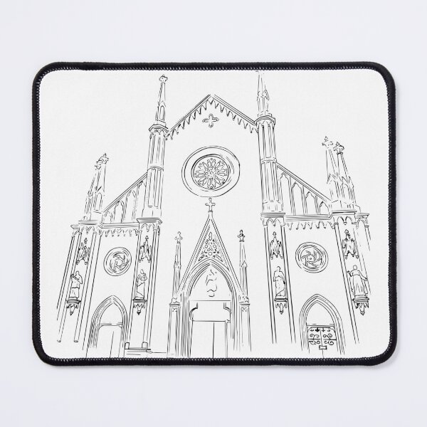 Item preview, Black and white sketch of gothic cathedral in italy designed and sold by JAG2B.
