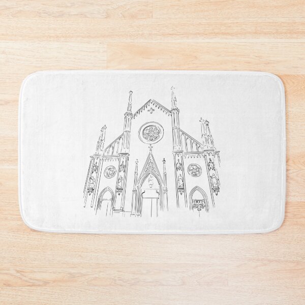 Item preview, Black and white sketch of gothic cathedral in italy designed and sold by JAG2B.