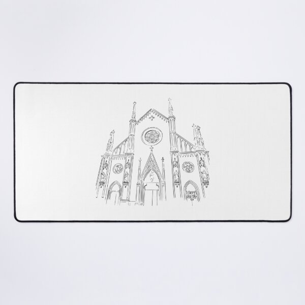 Item preview, Black and white sketch of gothic cathedral in italy designed and sold by JAG2B.
