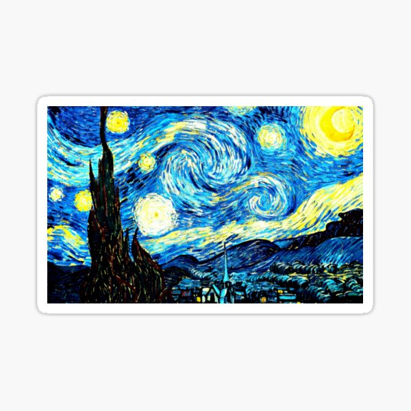 Van Gogh - Starry Night, famous painting Sticker