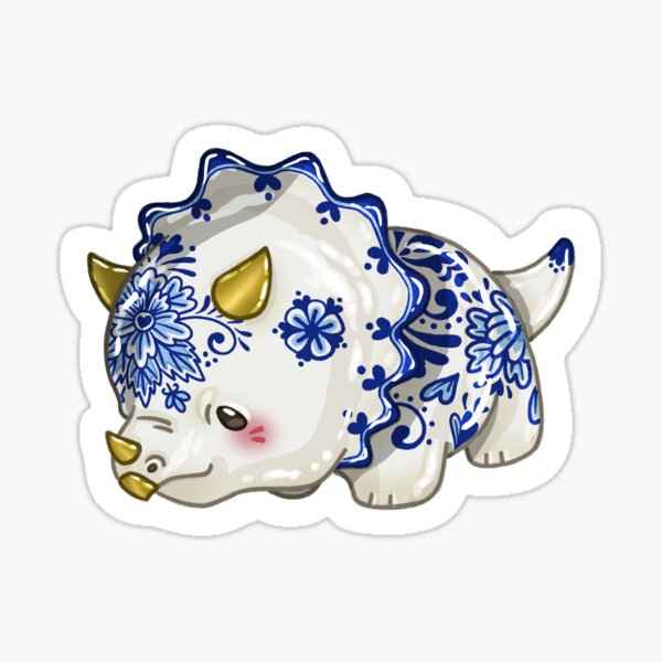 Item preview, Porcelain Triceratops pattern Redbubble designed and sold by LucernaArt.