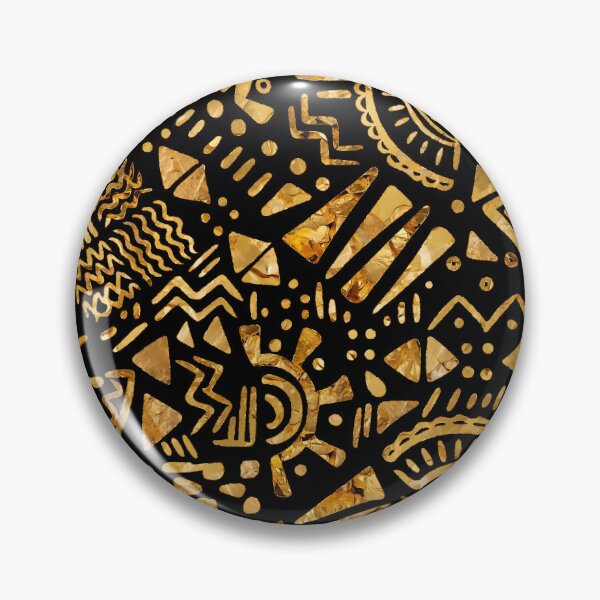 Item preview, Ethnic Ornament Pattern - Black and Gold designed and sold by k9printart.