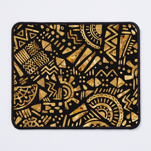 Item preview, Ethnic Ornament Pattern - Black and Gold designed and sold by k9printart.