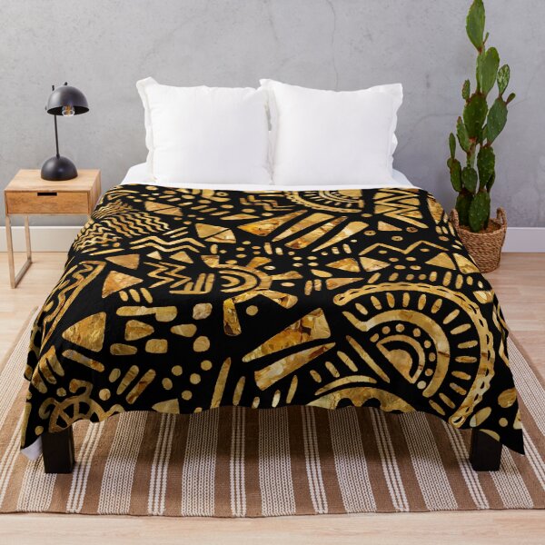 Item preview, Ethnic Ornament Pattern - Black and Gold designed and sold by k9printart.