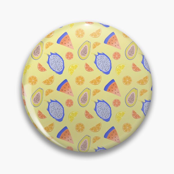 Item preview, Bright Tropical Fruit Patter bright yellow background designed and sold by IlsedeGraaf.