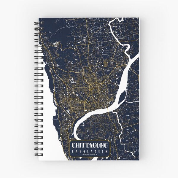 Item preview, Chittagong City Map of Bengal, Bangladesh - Gold Art Deco designed and sold by deMAP.