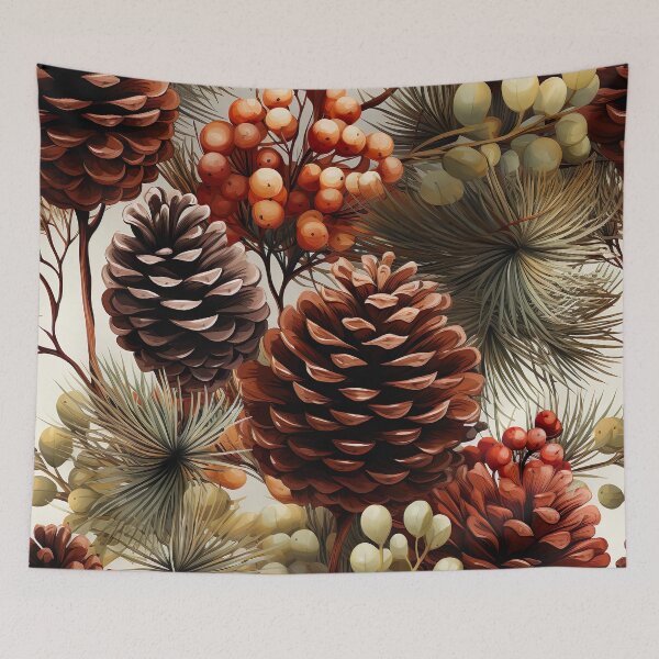 Item preview, Pinecone Winter Pattern designed and sold by Hibiskusmond.