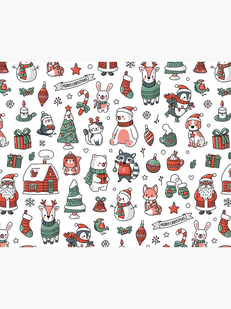 Merry Christmas Stickers in Red & Green