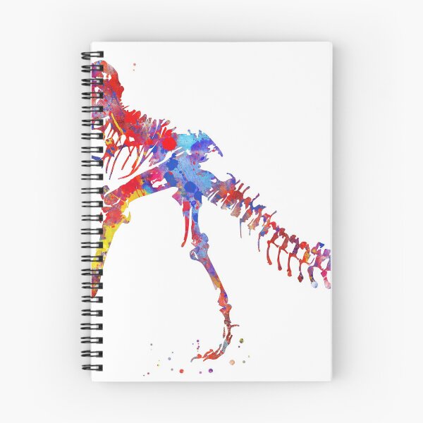Artikelvorschau, T Rex, Dinosaurier, Aquarell T Rex, T Rex Skelett entworfen und verkauft von Rosaliartbook.