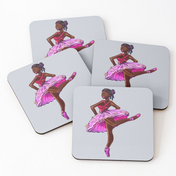 Item preview, African American, Black ballerina girls with corn rows dancing 4 !  This black girl loves dance Afro hair dark brown skin tutu. Love Ballet designed and sold by Artonmytee.