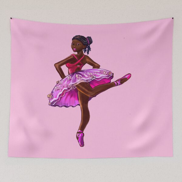 Item preview, African American, Black ballerina girls with corn rows dancing 4 !  This black girl loves dance Afro hair dark brown skin tutu. Love Ballet designed and sold by Artonmytee.