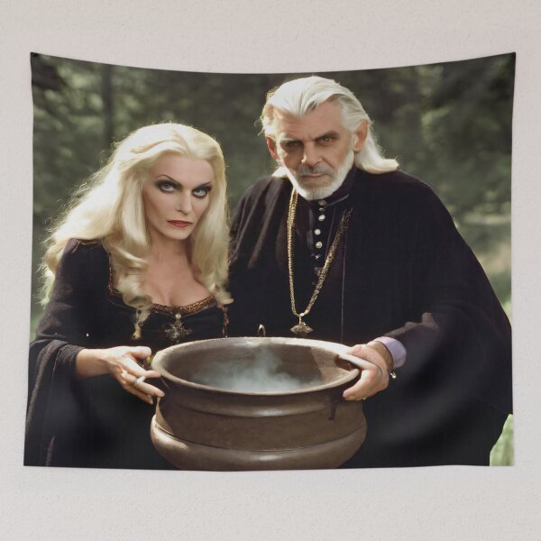Item preview, Witch And Warlock With Boiling Cauldron designed and sold by KoliBabb.