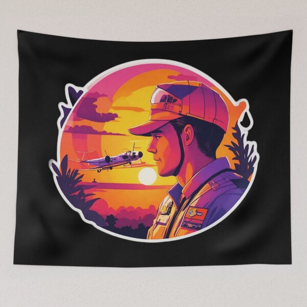 Item preview, Airplane Pilot Watching Sunset - Aviator Gift designed and sold by Ridiculam Toga.