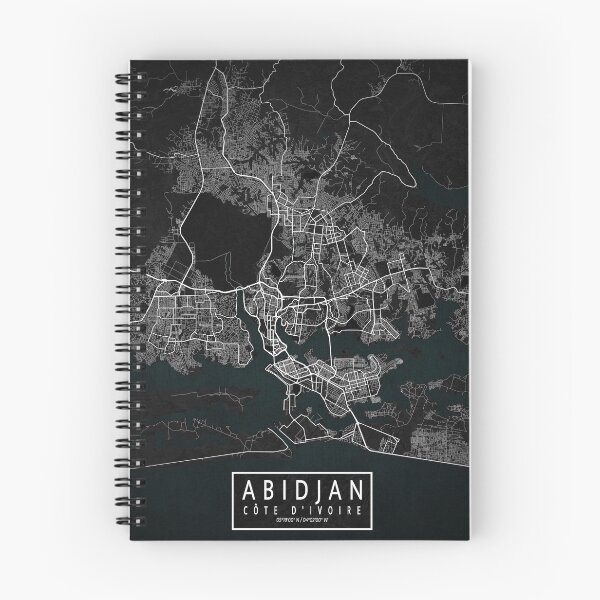 Item preview, Abidjan City Map of Côte d'Ivoire - Dark designed and sold by deMAP.