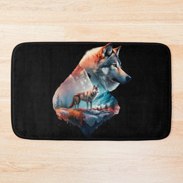 Item preview, Natural Harmony: Double Exposure of the Wolf and the Mountain designed and sold by WilsonMiller-.