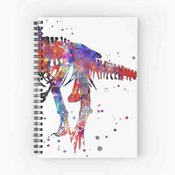 Artikelvorschau, T Rex, Dinosaurier, Aquarell T Rex, T Rex Skelett entworfen und verkauft von Rosaliartbook.
