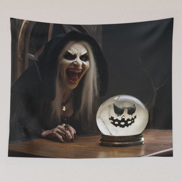 Item preview, Ugly Old Witch Yelling At Haunted Crystal Ball designed and sold by KoliBabb.