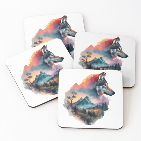 Item preview, Wild Alliance: Wolf and Mountain in Watercolor designed and sold by WilsonMiller-.