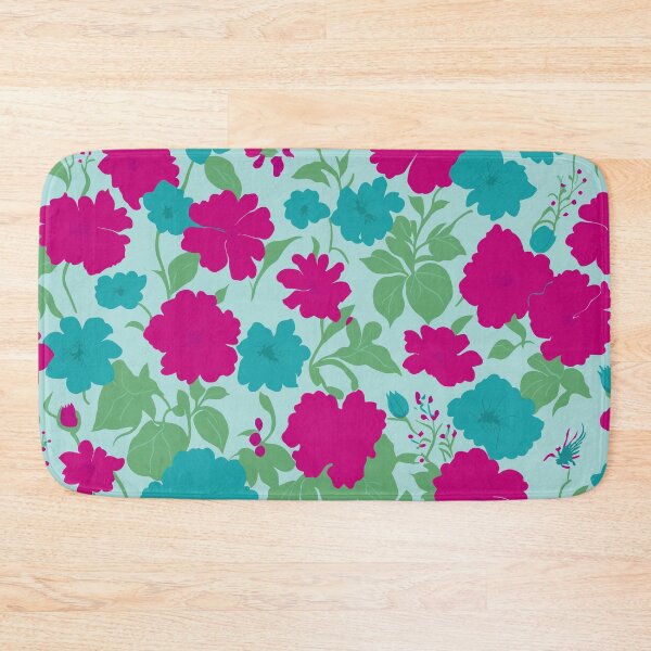 Item preview, Aqua Green and Fuchsia Floral Pattern designed and sold by GraphicsClub.