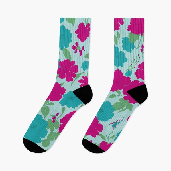 Item preview, Aqua Green and Fuchsia Floral Pattern designed and sold by GraphicsClub.