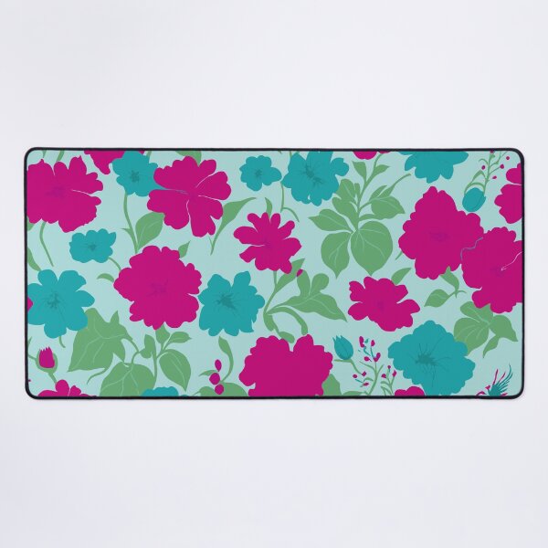 Item preview, Aqua Green and Fuchsia Floral Pattern designed and sold by GraphicsClub.