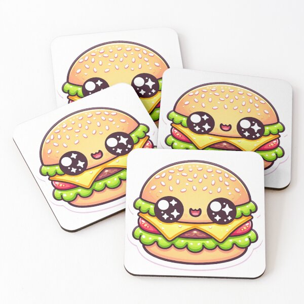 Item preview, Kawaii Burger Bliss | Adorable Juicy Delight Sticker designed and sold by TheGraphicsLord.