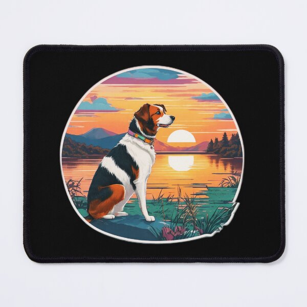 Item preview, Doggo Watching Sunset over Lake designed and sold by Ridiculam Toga.