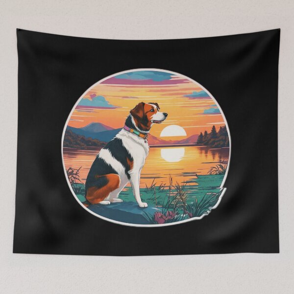 Item preview, Doggo Watching Sunset over Lake designed and sold by Ridiculam Toga.