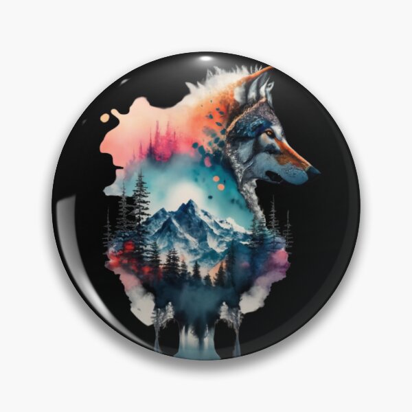 Item preview, Magical Wolf and Mountain: Nature in Watercolor designed and sold by WilsonMiller-.