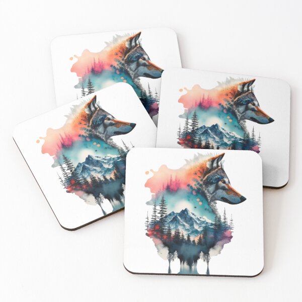 Item preview, Magical Wolf and Mountain: Nature in Watercolor designed and sold by WilsonMiller-.