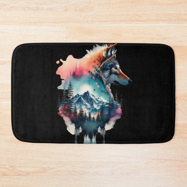 Item preview, Magical Wolf and Mountain: Nature in Watercolor designed and sold by WilsonMiller-.