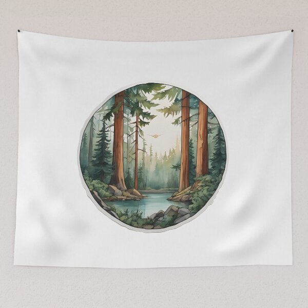 Item preview, Watercolor Nature Creek designed and sold by Kodamaen.