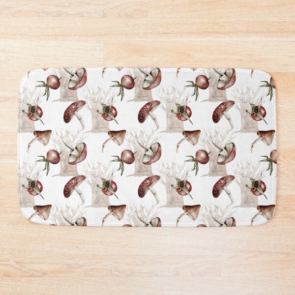 Item preview, Autumn Seamless Pattern - Rose Hips & Mushrooms designed and sold by SorryFrog.
