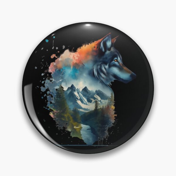 Item preview, Wild Splendor: Wolf & Mountain Watercolor designed and sold by WilsonMiller-.