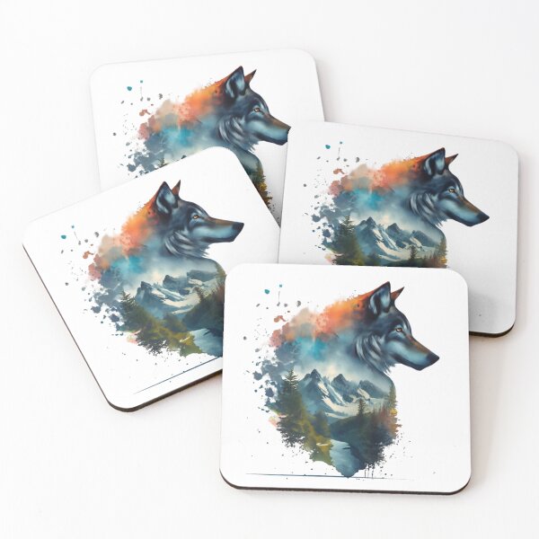 Item preview, Wild Splendor: Wolf & Mountain Watercolor designed and sold by WilsonMiller-.