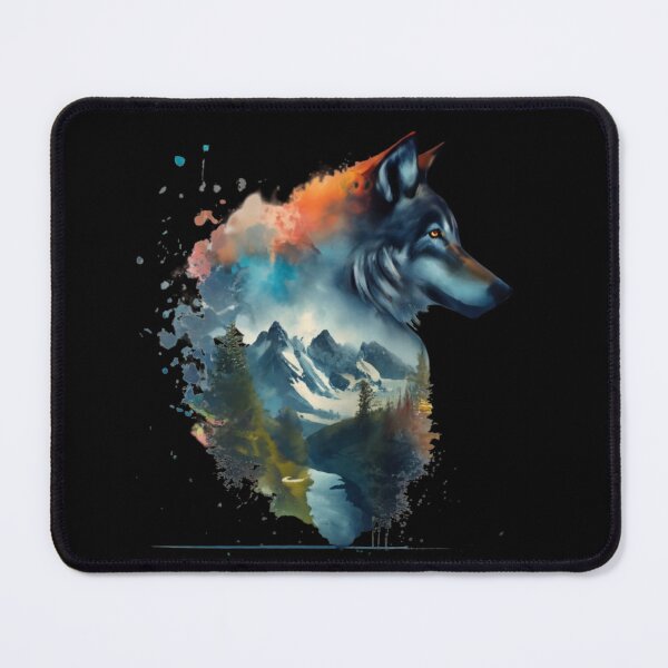 Item preview, Wild Splendor: Wolf & Mountain Watercolor designed and sold by WilsonMiller-.